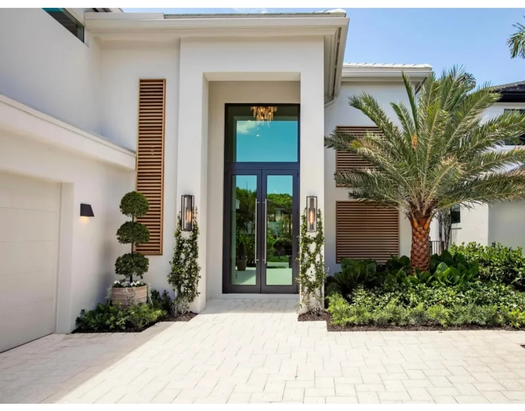 Modern Palm Beach County luxury home entrance